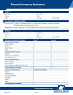 Financial Inventory Worksheet
